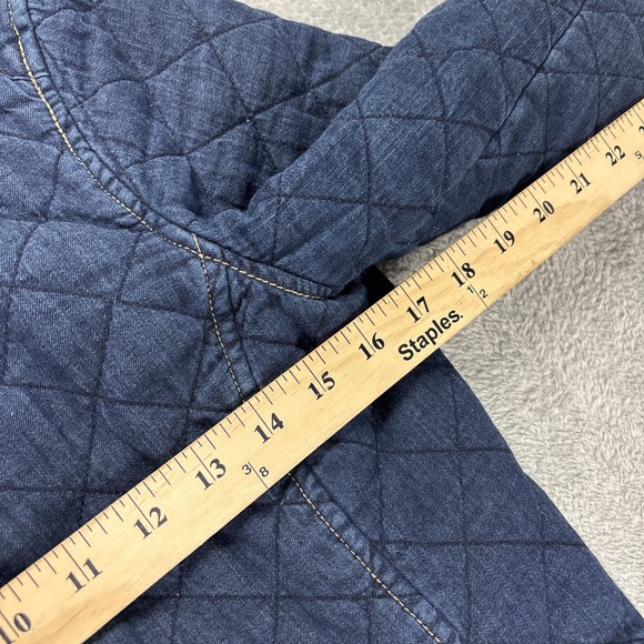 Vintage Ralph Lauren Quilted L Lauren Jeans Denim Blue Jacket Women's Sz Small - Picture 9 of 13